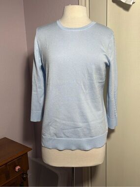 Melissa Paige Heather Blue Crewneck Sweater. 3/4 Sleeve. NWT. $46.50